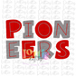 Pioneers Png  -  Pioneers Sublimation - Digital Download - Red and Gray