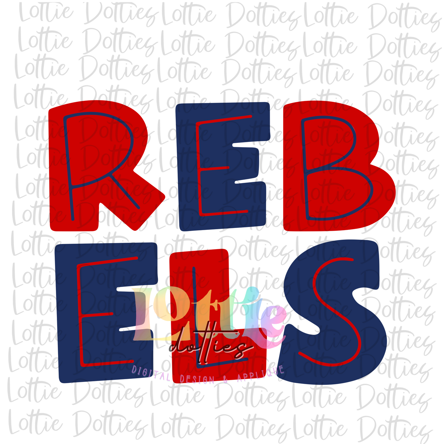 Rebels PNG - Instant Download - Digital Download - Rebels Sublimation Design -   Navy and Red