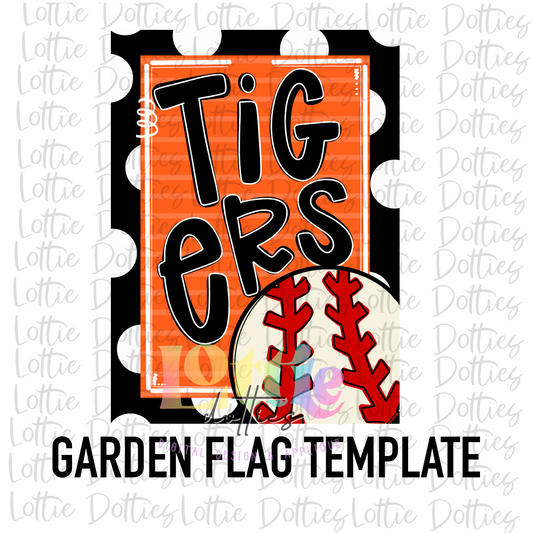 Tigers Baseball Flag - PNG - Tigers - Sublimation - Digital Download - Orange and Black