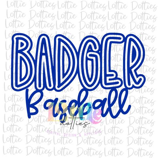 Badgers Baseball - Sublimation Design - Digital Download - Royal