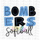 Bombers  Softball Png - Bombers  Sublimation- Digital Download
