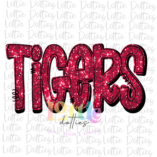 Tigers  - PNG - sublimation design - Digital Download - Maroon Rhinestones