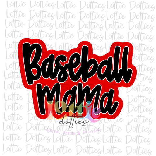 Baseball Mama Png - Baseball Design - Baseball  Sublimation - Red