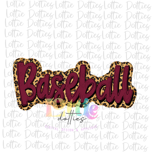 Baseball Png - Baseball Design - Baseball  Design - Leopard Maroon
