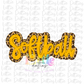 Softball Png  - Softball Sublimation -  Digital Download- Leopard and Gold