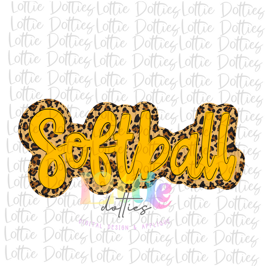 Softball Png  - Softball Sublimation -  Digital Download- Leopard and Gold