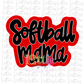 Softball Mama Png  - Softball Sublimation -  Digital Download - Red  and Black