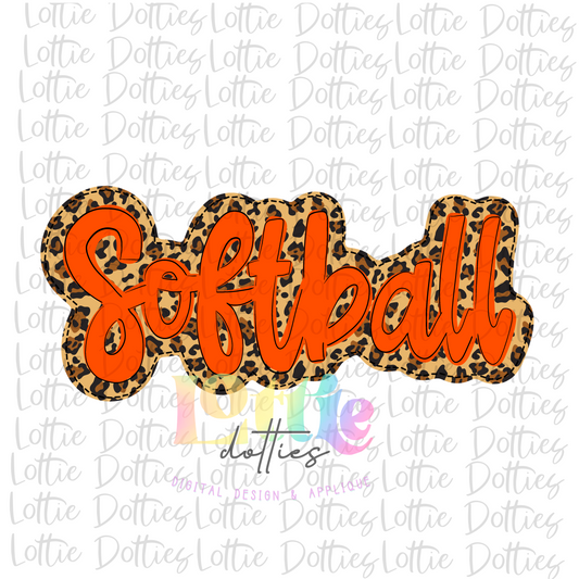 Softball Png  - Softball Sublimation -  Digital Download- Leopard and Orange