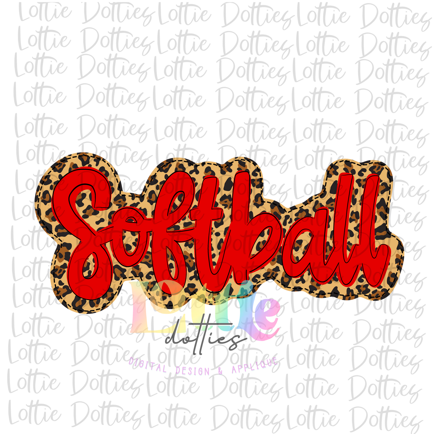 Softball Png  - Softball Sublimation -  Digital Download- Leopard and Red