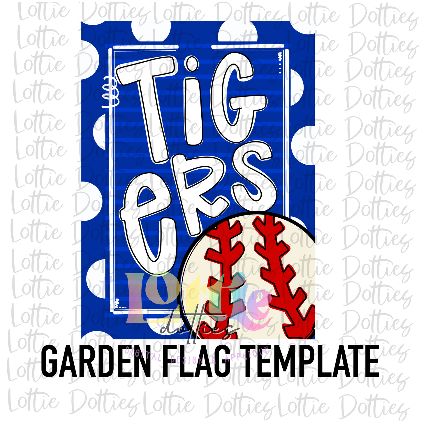 Tigers Baseball Flag - PNG - Tigers - Sublimation - Digital Download - Blue and White