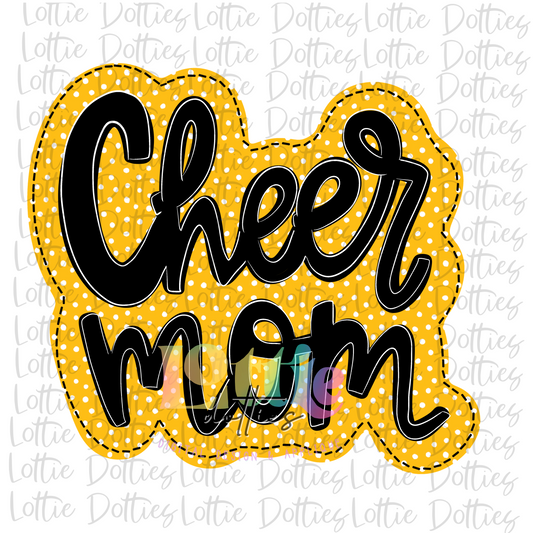 Cheer Mom Png - Cheer Mom Sublimation Design - Digital Download - Black and Gold