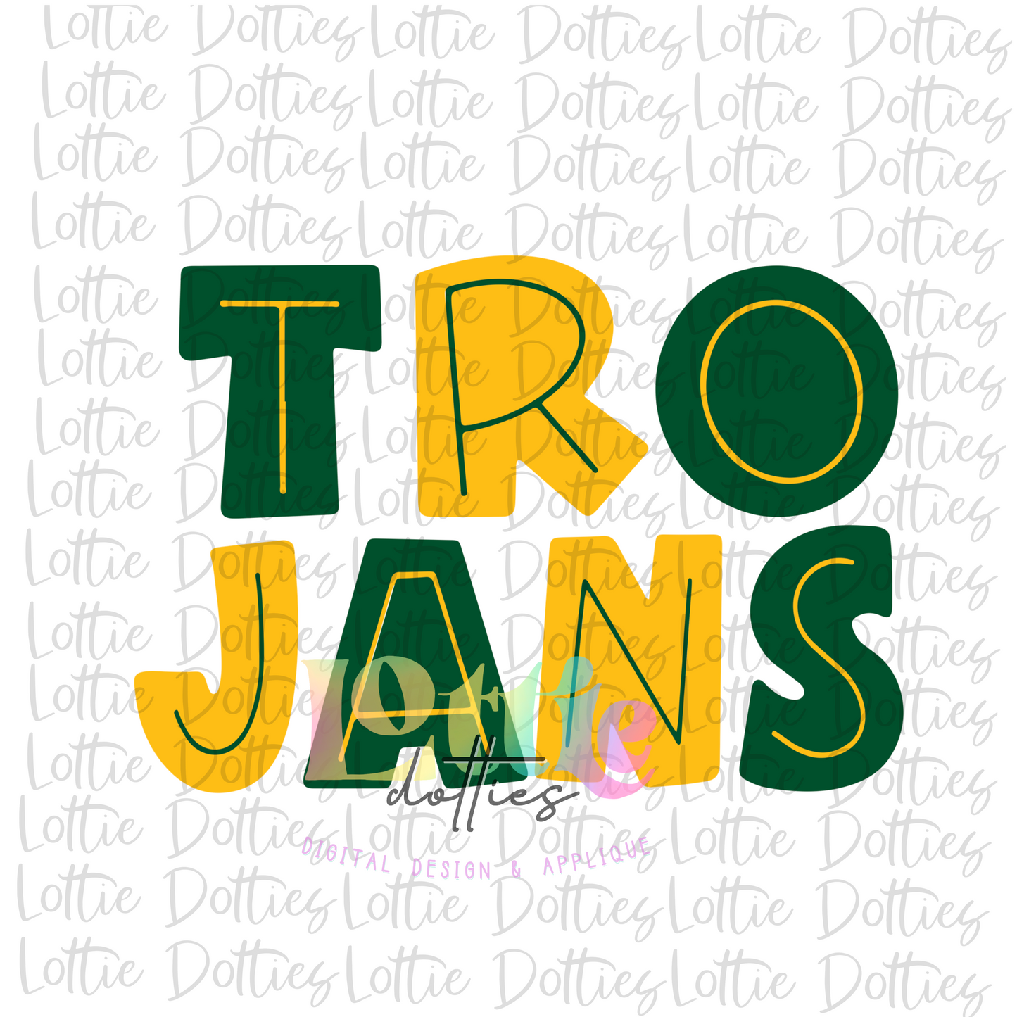 Trojans PNG - Trojans Sublimation Design - Hunter Green and Gold  - Digital Download