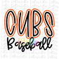 Cubs Baseball PNG - Baseball sublimation design - Digital Download