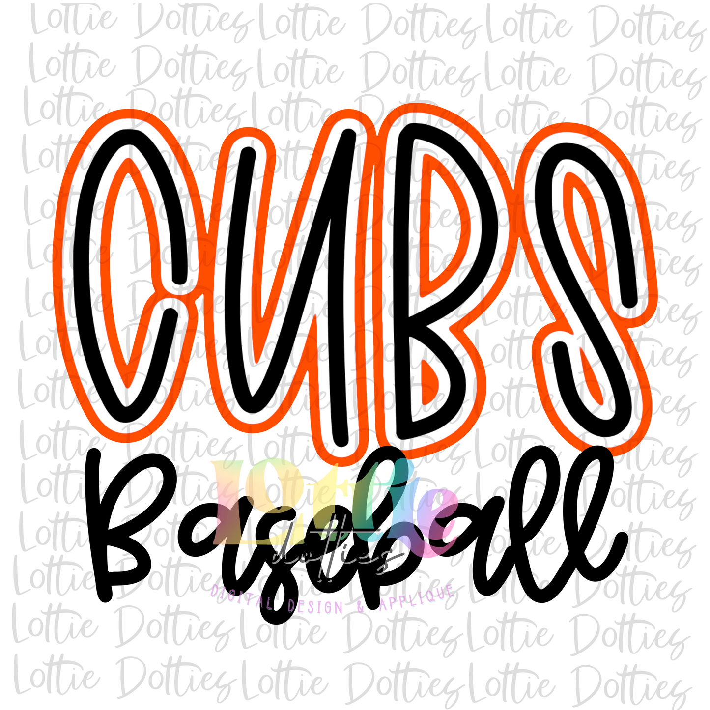 Cubs Baseball PNG - Baseball sublimation design - Digital Download