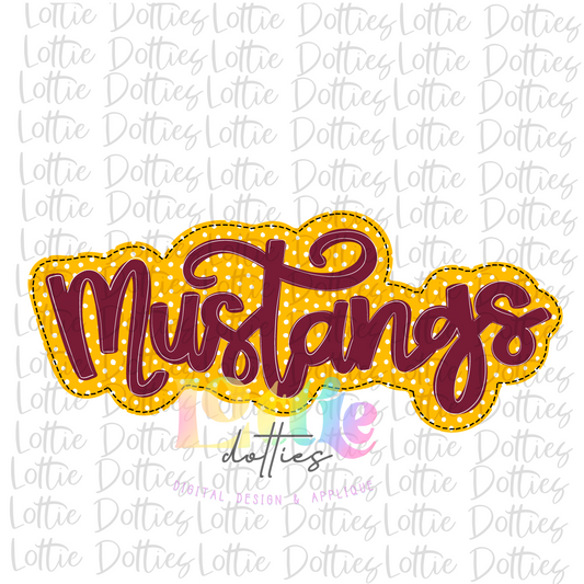 Mustangs PNG - Mustangs -  sublimation design - Digital Download - Maroon and Gold Script