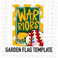 Warrior Baseball Flag Png - Mascot  Sublimation Design - Digital Download - Green and Gold