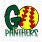 Go Panthers  PNG - Softball  - Panthers Sublimation  - Digital Download - Green