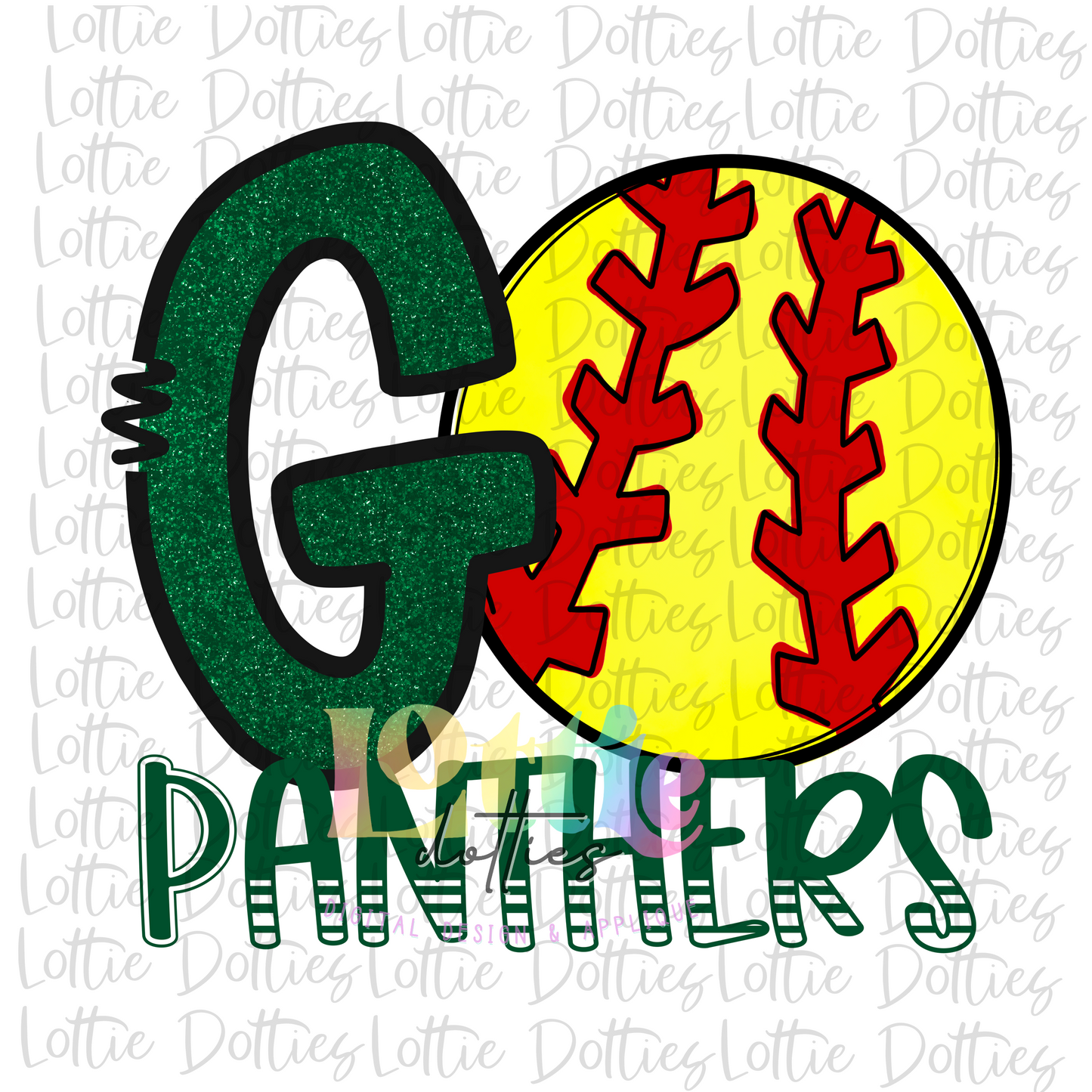 Go Panthers  PNG - Softball  - Panthers Sublimation  - Digital Download - Green