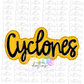 Cyclones PNG - Sublimation - Mascot Design - Gold and Black
