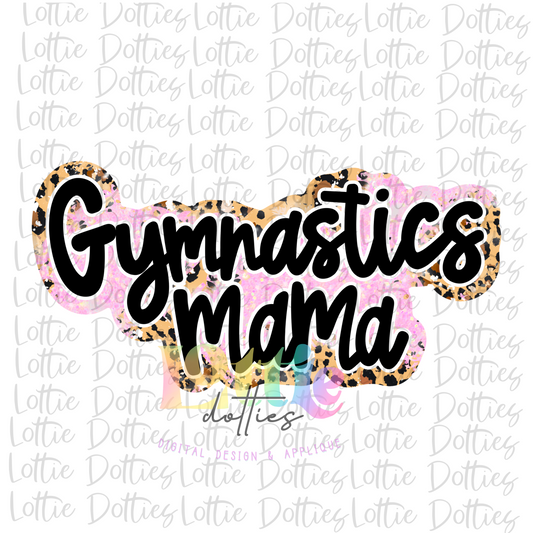 Gymnastics Mama  - PNG - Gymnastics Mama - Sublimation - Digital Download - Leopard and Pink