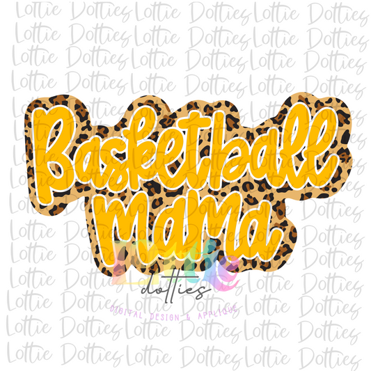 Basketball  Mama  Png - Basketball Sublimation Design - Digital Download - Leopard  and Gold