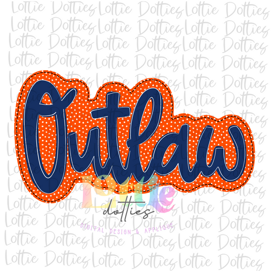 Outlaw PNG - Outlaw Sublimation  - Digital Download - Orange and Navy