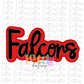 Falcons PNG - Falcons  -  Sublimation design - Digital Download - Red and Black