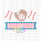 Baseball Trio With Name BannerT  PNG - Baseball Sublimation - Digital Download - Faux Applique