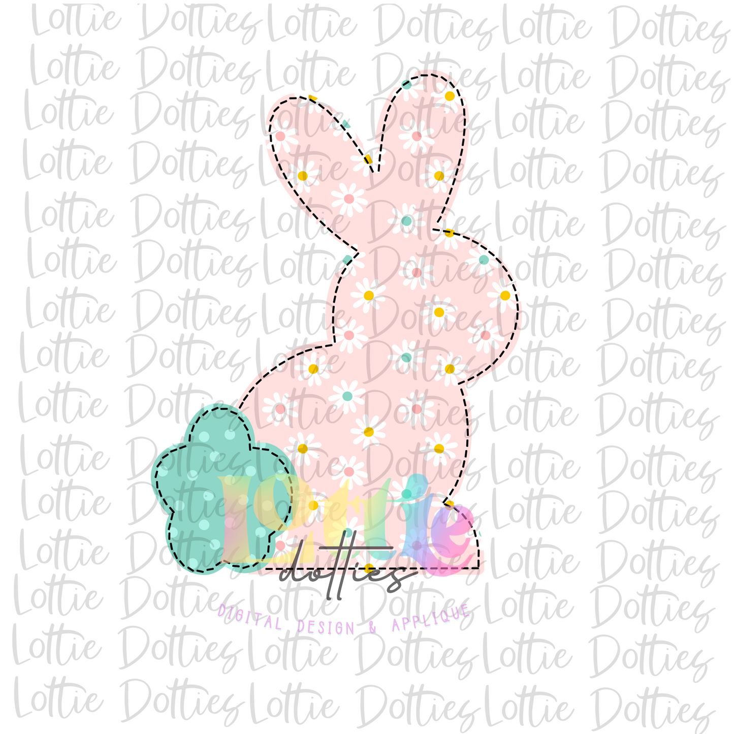 Bunny PNG - Easter Sublimation - Digital Download - Flower Bunny