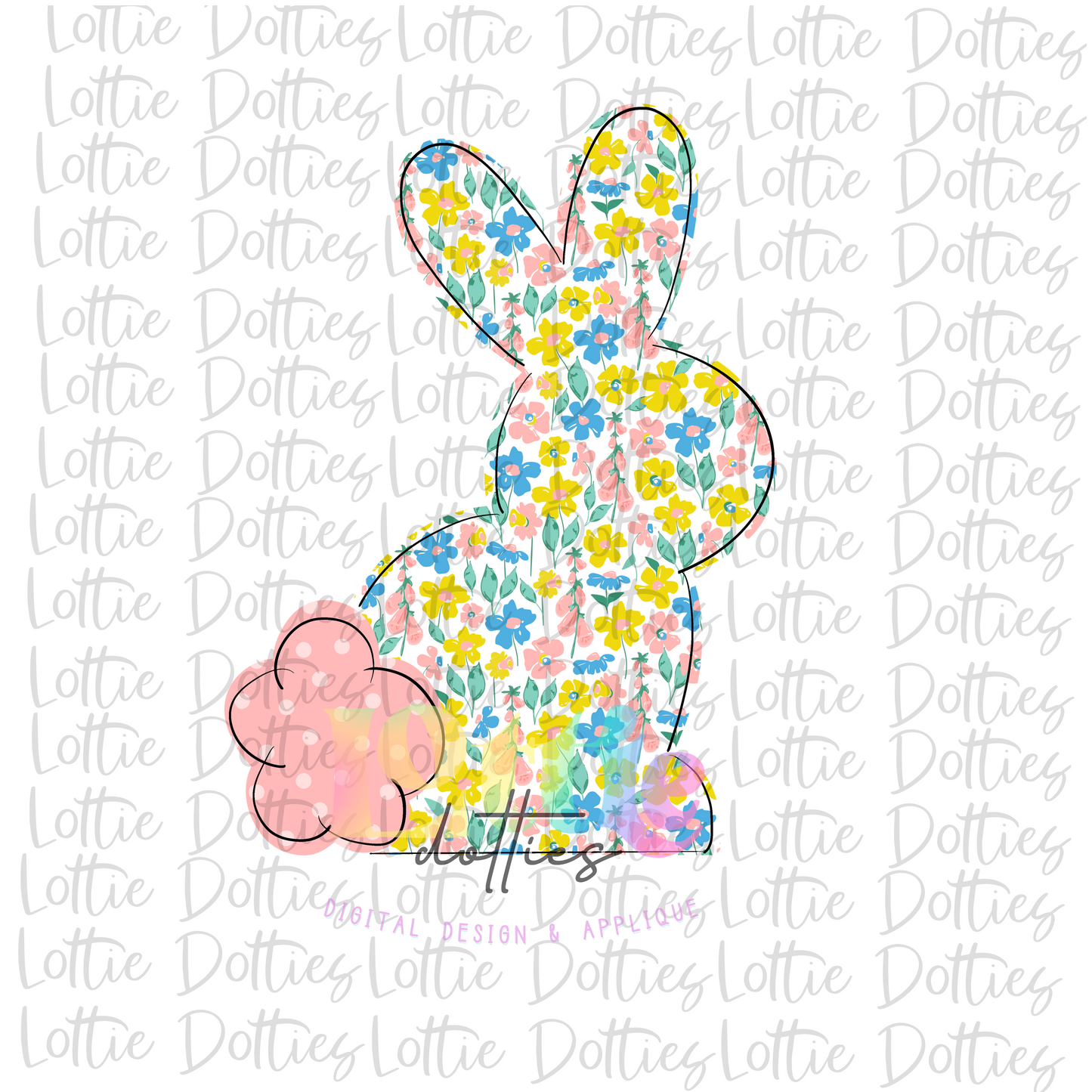 Bunny PNG - Easter Sublimation - Digital Download - Floral