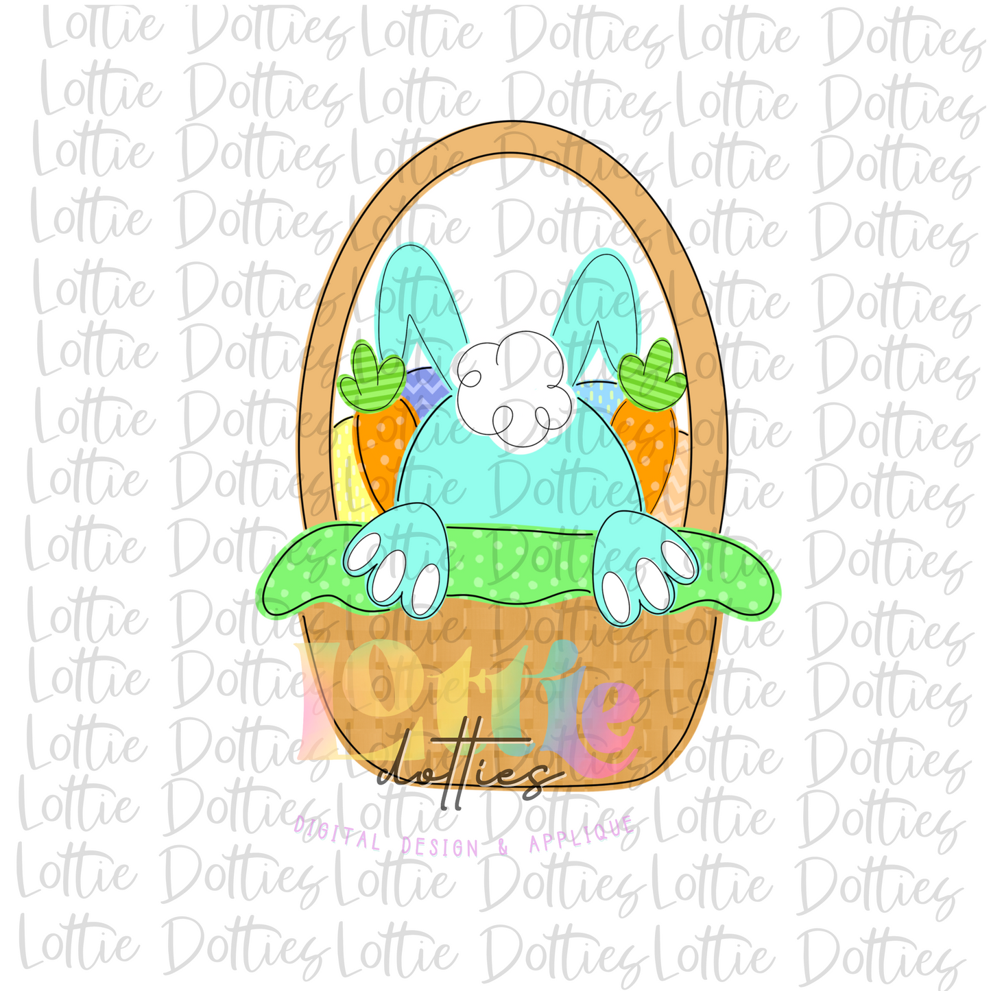 Easter Basket PNG - Easter Sublimation - Digital Download - Blue  Bunny