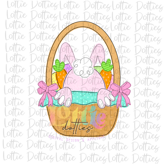 Easter Basket PNG - Easter Sublimation - Digital Download - Pink Bunny