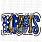 Hornets PNG -  Hornets sublimation design - Digital Download  - Blue and Leopard