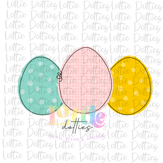 Egg Trio Banner PNG - Easter Sublimation - Digital Download