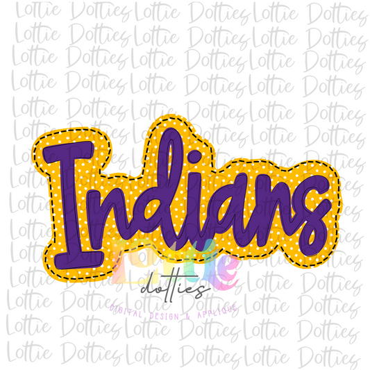 Indians PNG -  Indians sublimation design - Digital Download - Purple and Gold