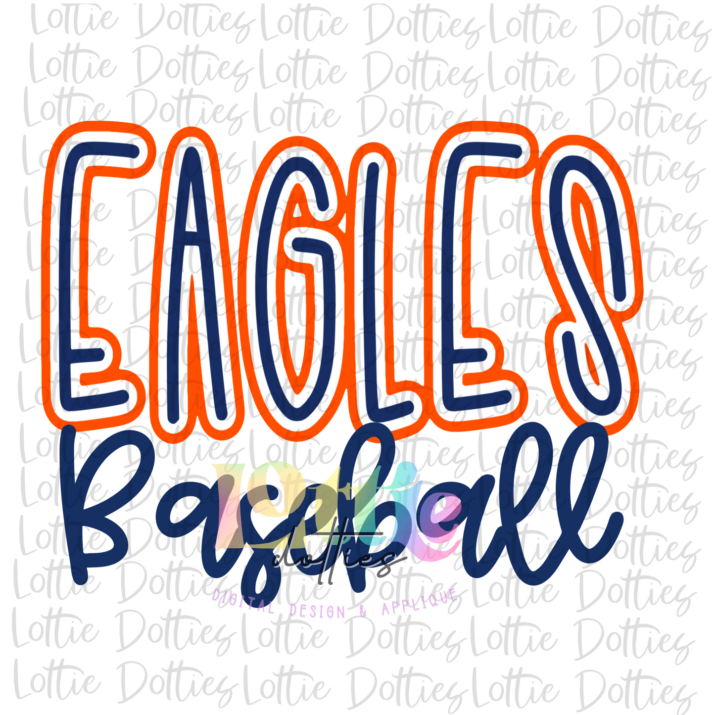Eagles Baseball Png - Baseball  Sublimation Design - Digital Download - Navy and Orange