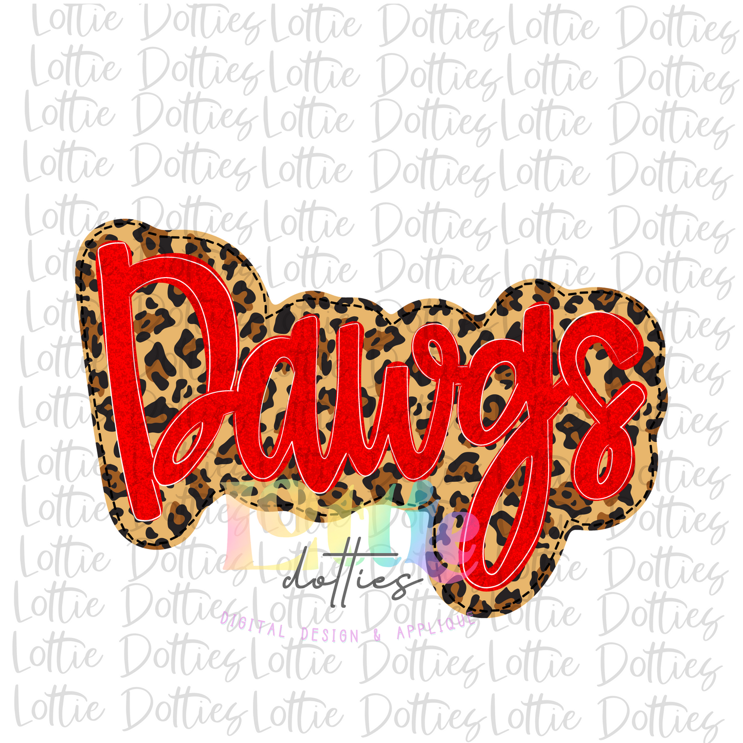 Dawgs - PNG - sublimation design - Digital Download - Leopard and Red