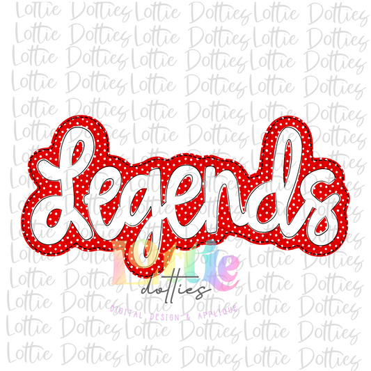 Legends PNG - Legends Sublimation - Digital Download - Red and White