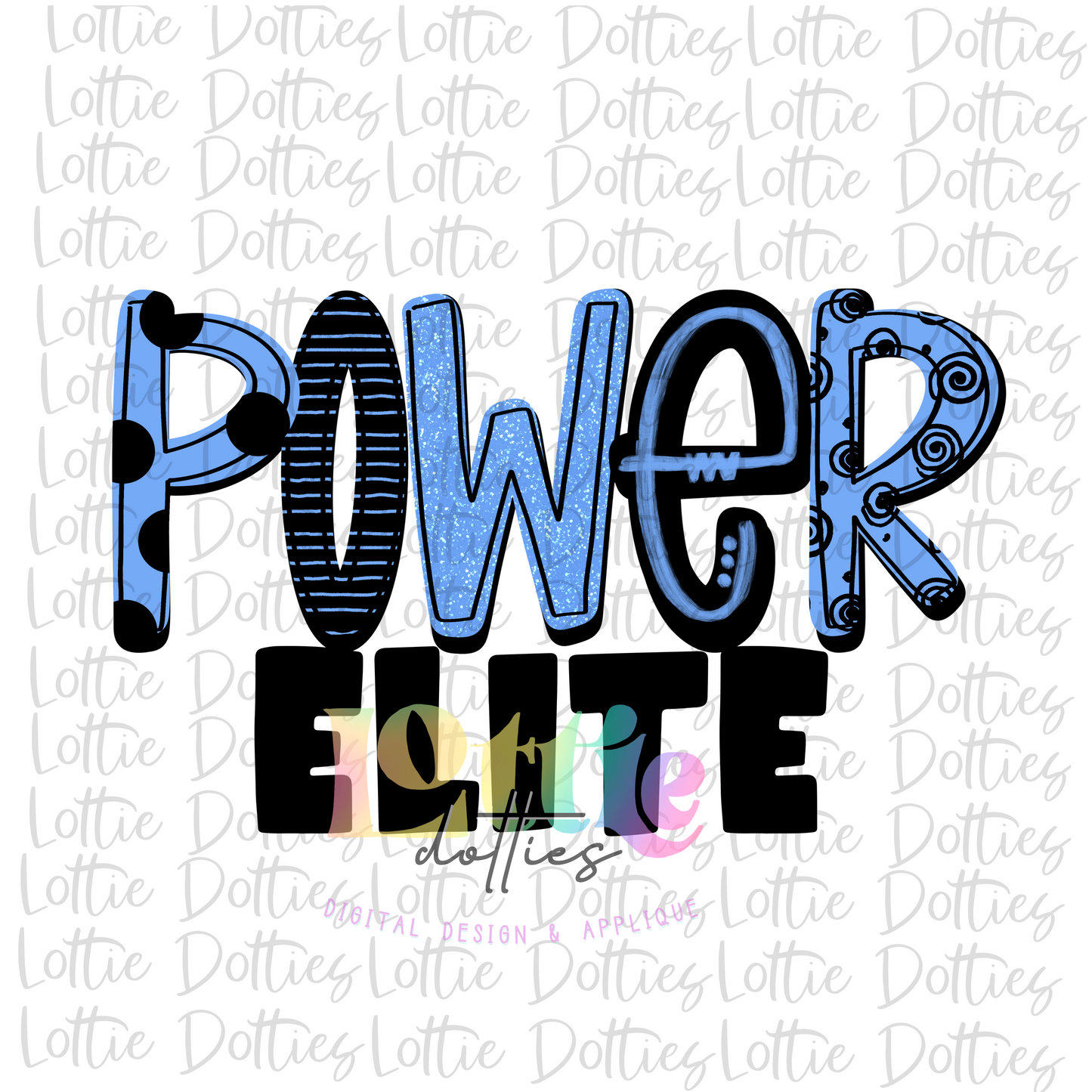 Power Elite PNG - Power Sublimation - Digital Download - Blue and Black