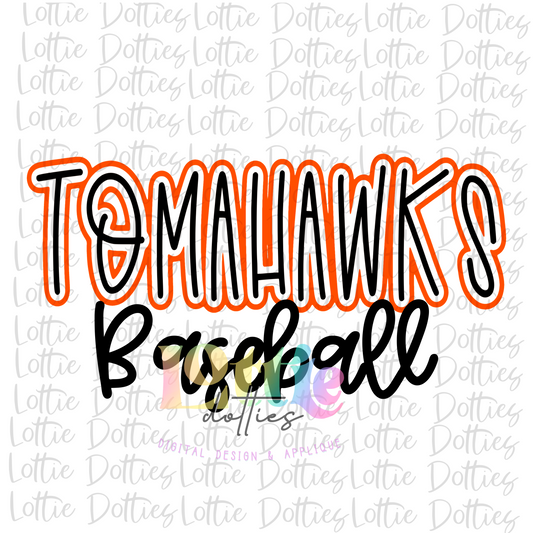 Tomahawks  Baseball PNG - Tomahawks Sublimation - Digital Download