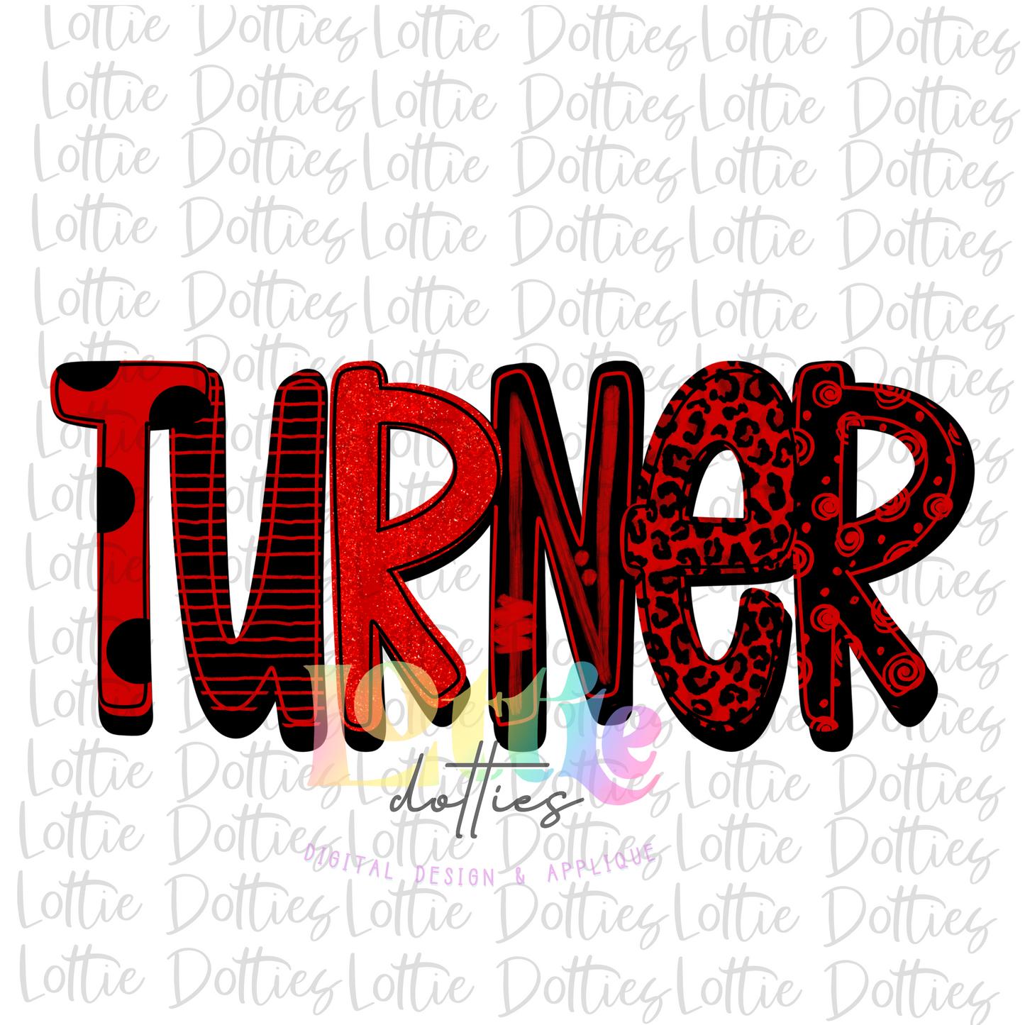 Turner PNG - Turner Sublimation - Digital Download - Red and Black