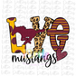 Love Mustangs PNG - Mustangs Sublimation - Digital Download