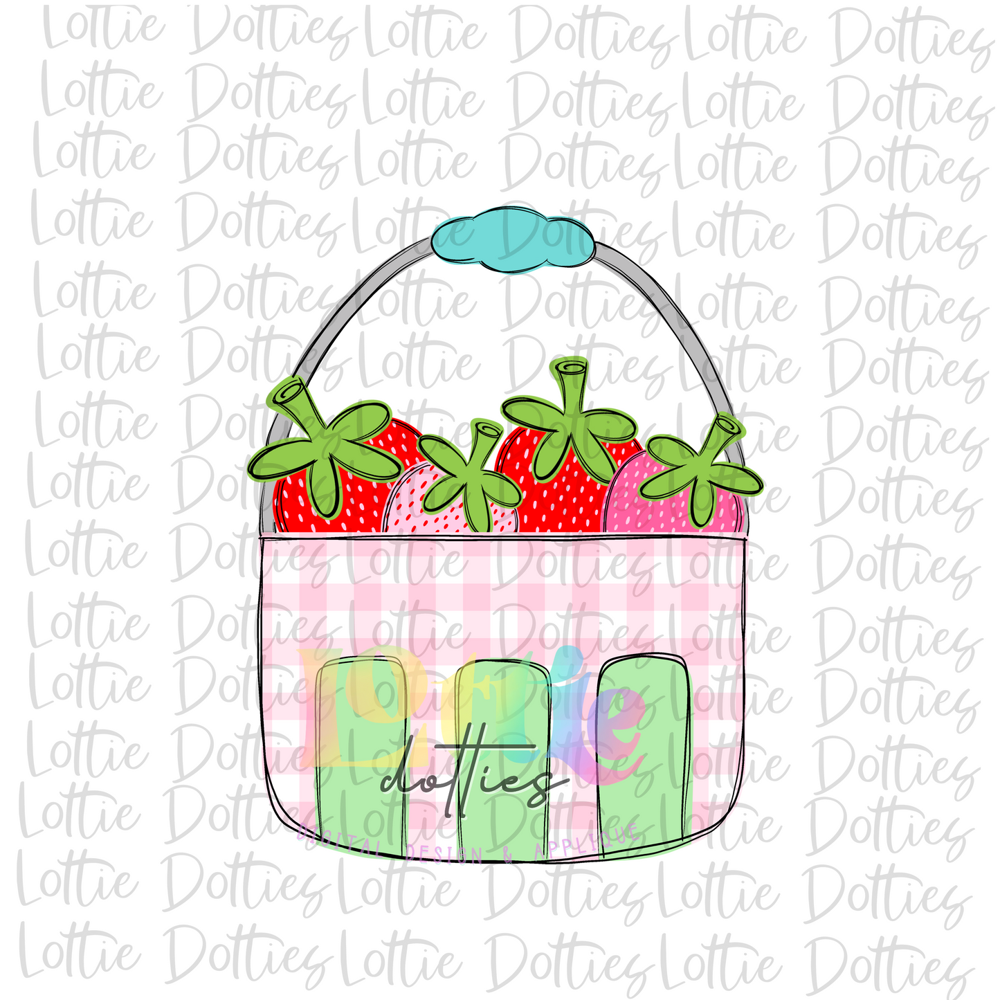 Strawberry Basket PNG - Strawberry Basket Sublimation - Digital Download - Pink