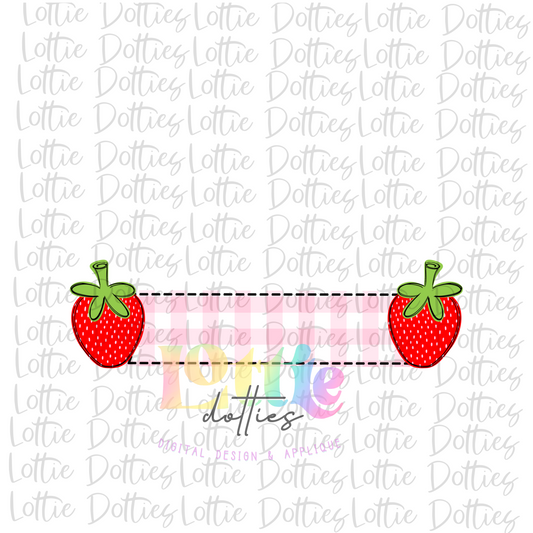 Strawberries  Name Banners PNG - Strawberries Sublimation - Pink Gingham