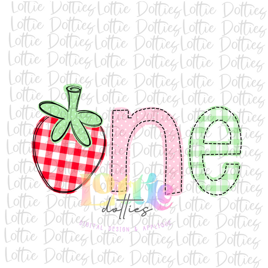 Strawberry Birthday One PNG - Strawberry Sublimation - Pink  Strawberry