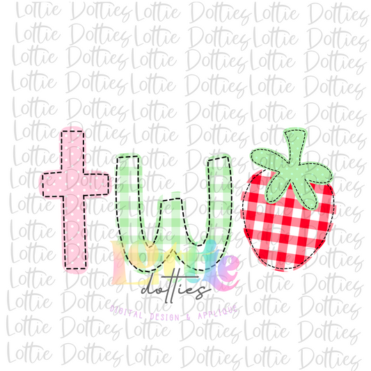 Strawberry Birthday TWO PNG - Strawberry Sublimation - Red  Strawberry