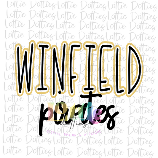 Winfield Pirates PNG - Pirates sublimation design - Digital Download - Black and Gold