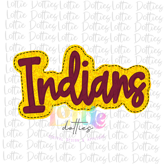 Indians PNG -  Indians sublimation design - Digital Download - Maroon and Gold