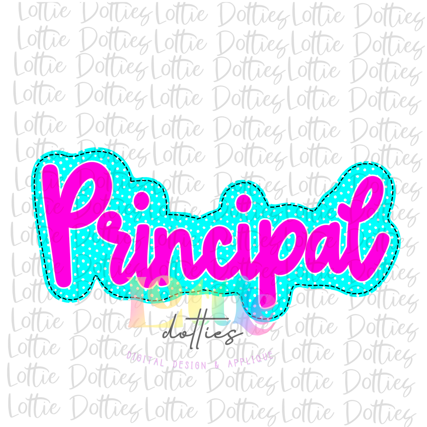 Principal  - PNG - Back To School - Sublimation - Digital Download - Blue and Pink