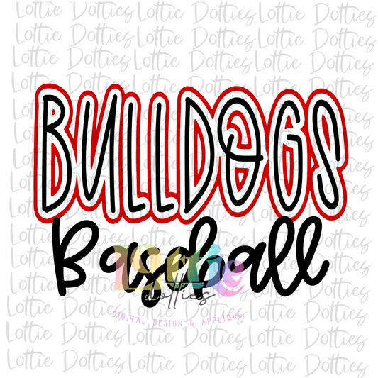 Bulldogs Baseball  Png - Bulldogs Sublimation Design - Digital Download - Black and Red